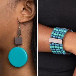 Necklace earrings and bracelet